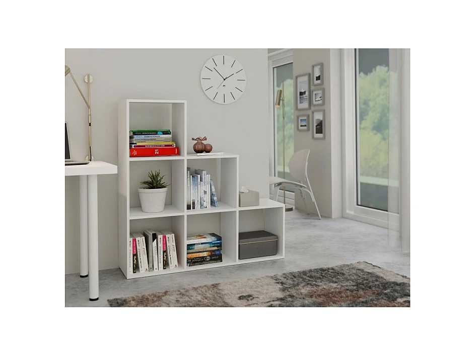 Regał STEP 3X3 RS-30 | Biały | 115x30x115 cm | Regał Komorowy