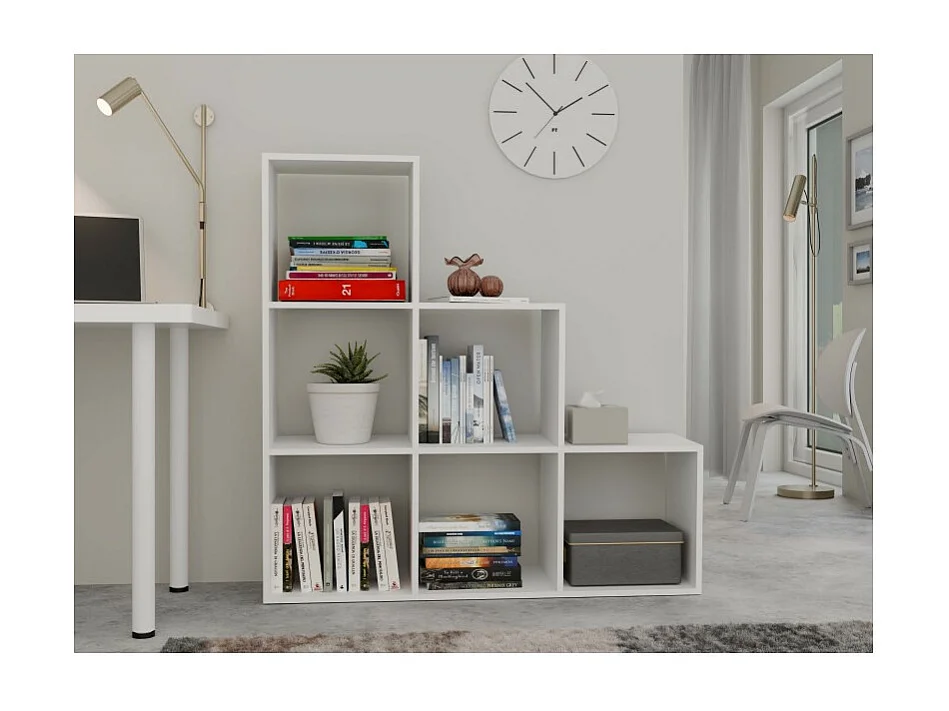 Regał STEP 3X3 RS-30 | Biały | 115x30x115 cm | Regał Komorowy