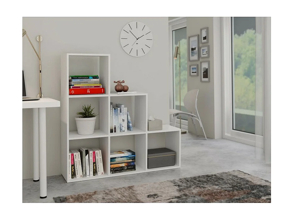 Regał STEP 3X3 RS-30 | Biały | 115x30x115 cm | Regał Komorowy