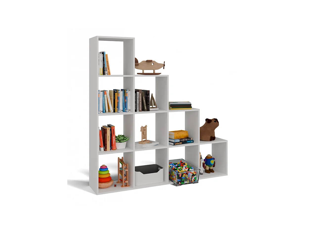 Regał Step 4X4 RS-40 | Biały | 153x30x153 cm | Regal Komorowy