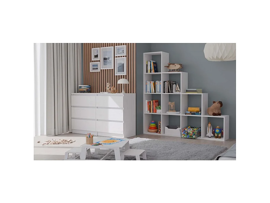 Regał Step 4X4 RS-40 | Biały | 153x30x153 cm | Regal Komorowy