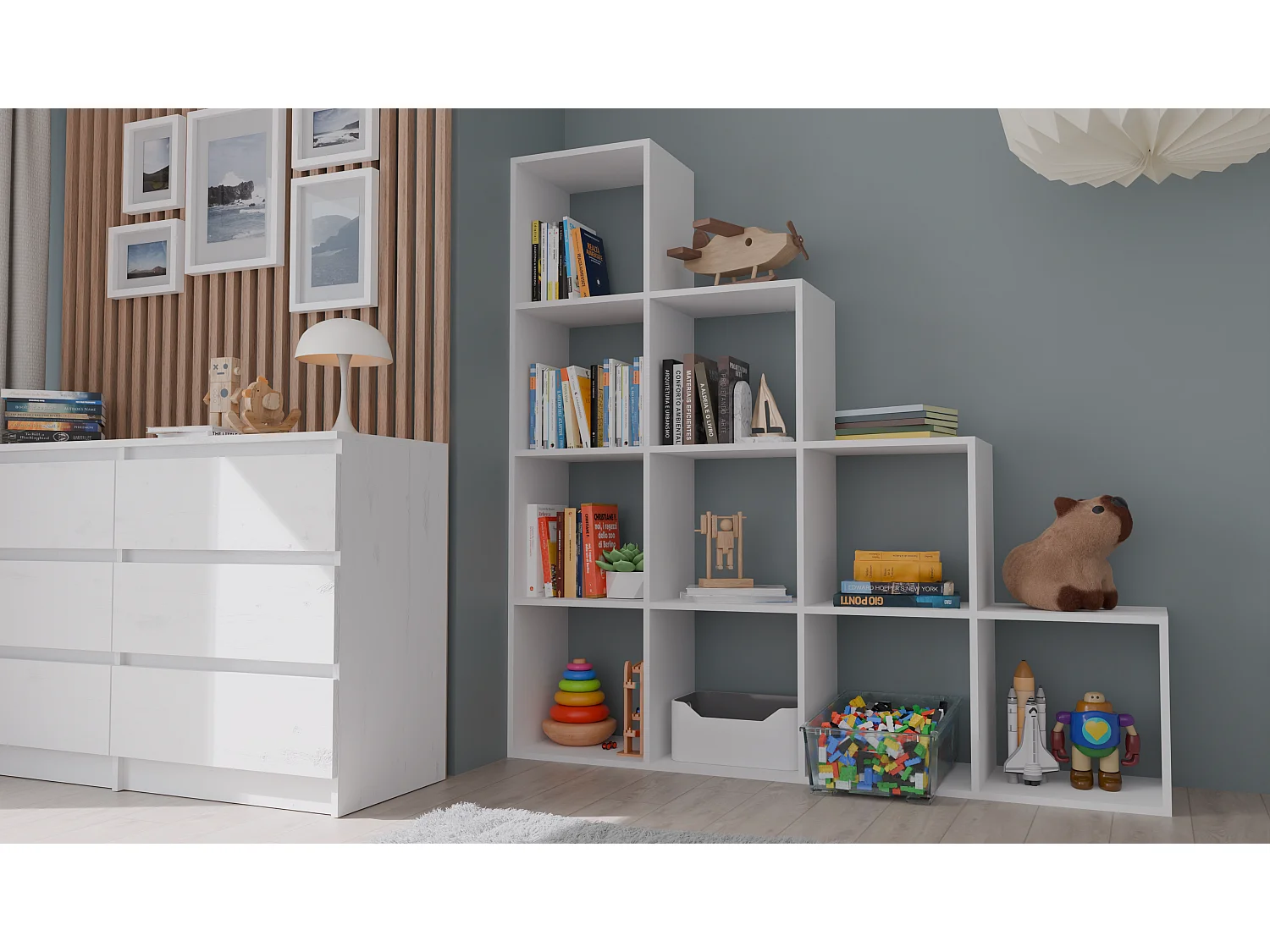 Regał Step 4X4 RS-40 | Biały | 153x30x153 cm | Regal Komorowy