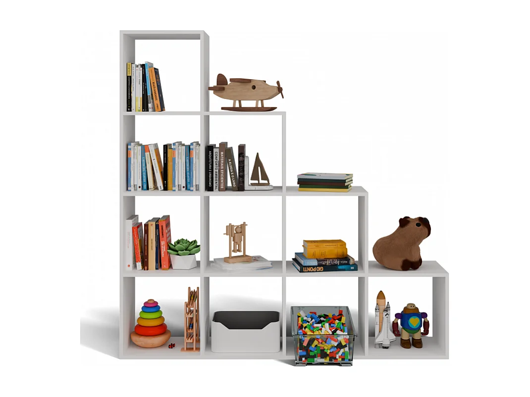 Regał Step 4X4 RS-40 | Biały | 153x30x153 cm | Regal Komorowy