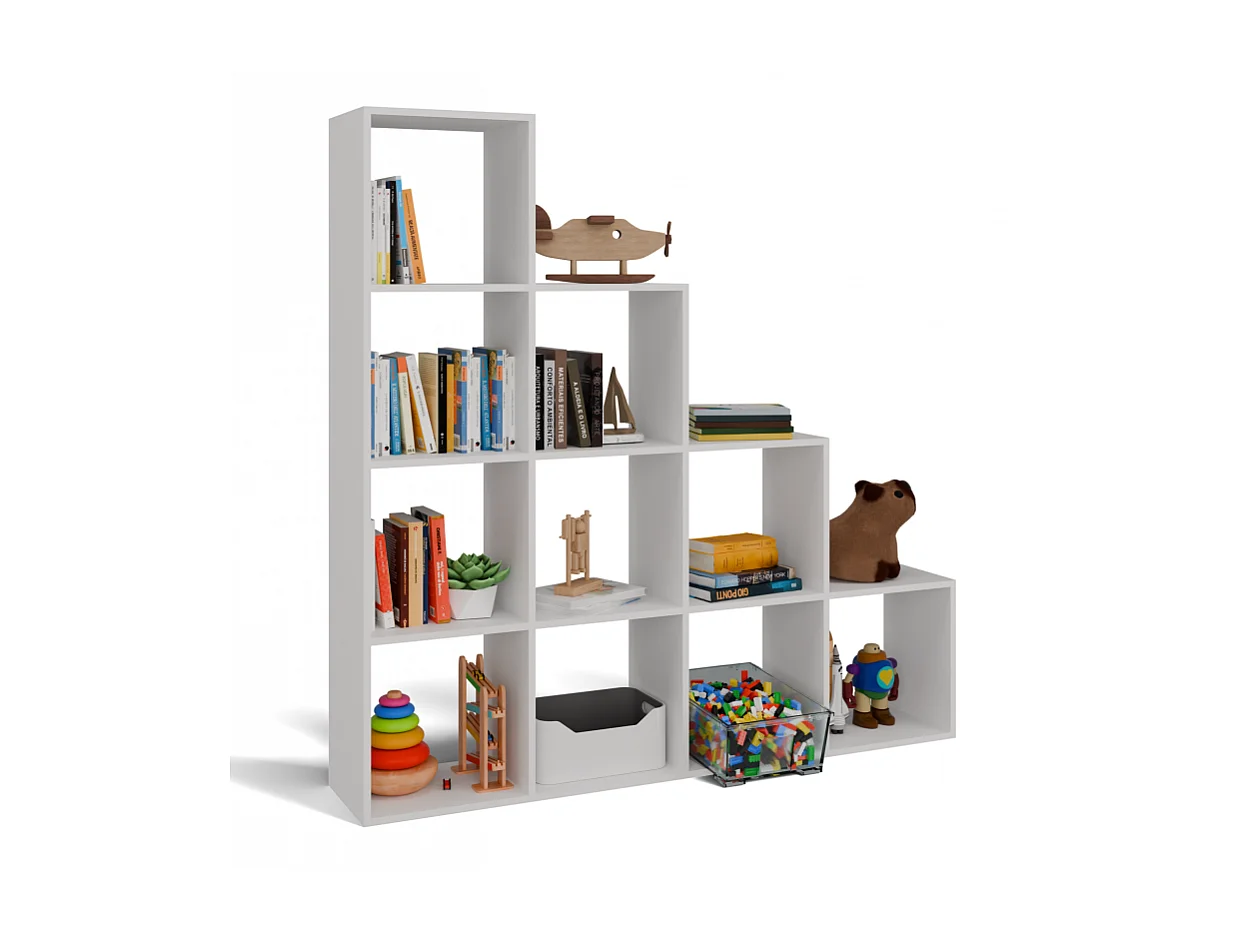 Regał Step 4X4 RS-40 | Biały | 153x30x153 cm | Regal Komorowy