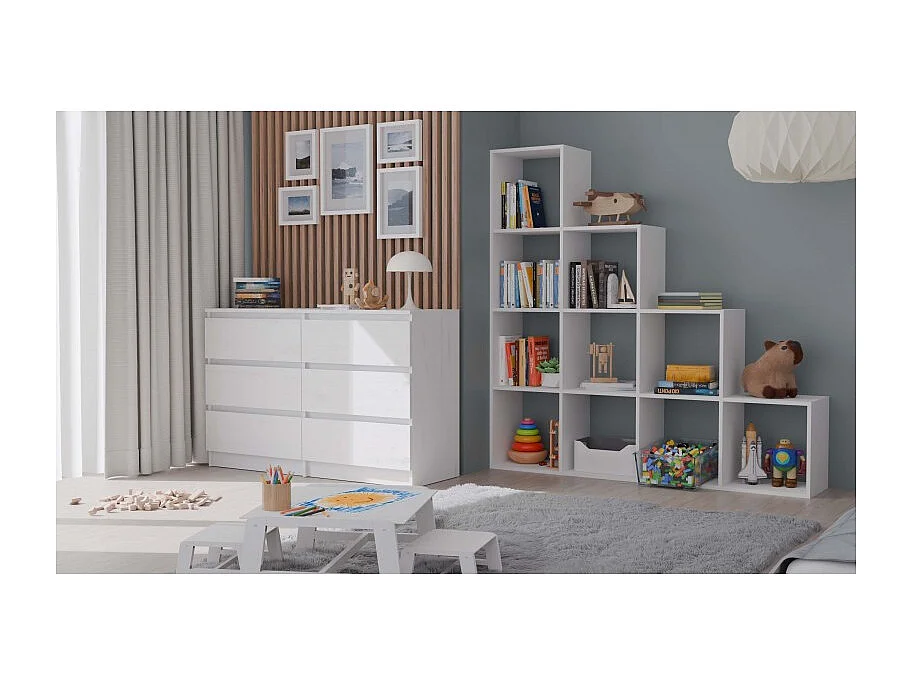 Regał Step 4X4 RS-40 | Biały | 153x30x153 cm | Regal Komorowy