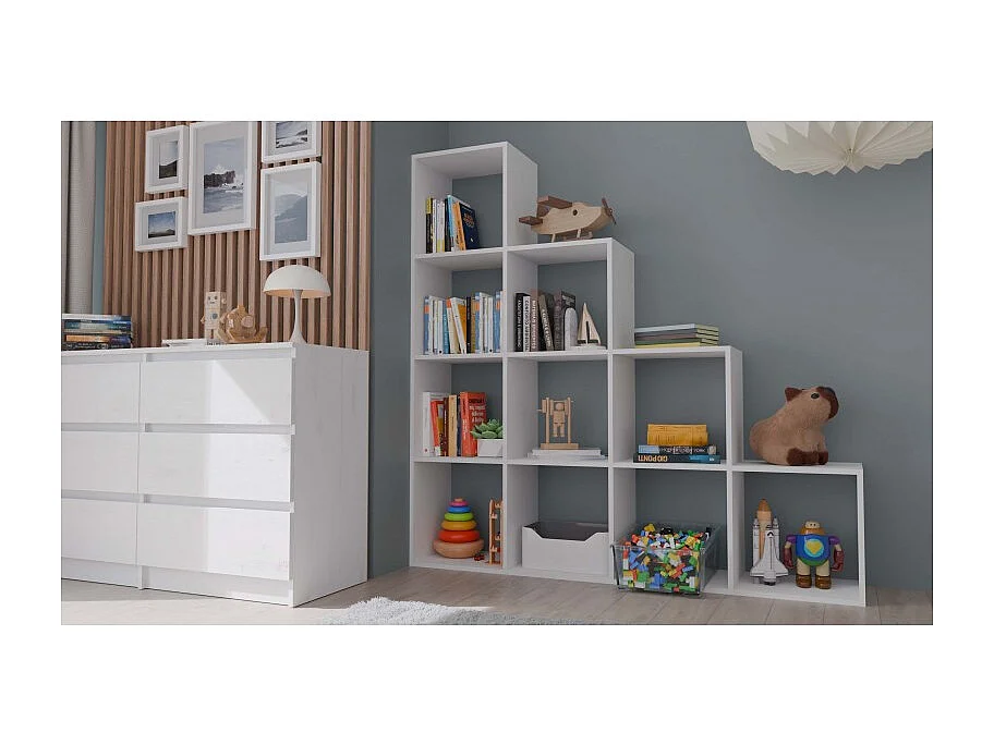 Regał Step 4X4 RS-40 | Biały | 153x30x153 cm | Regal Komorowy