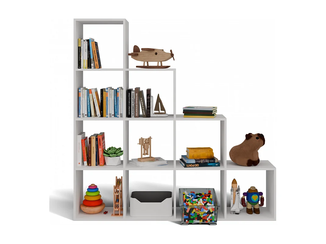 Regał Step 4X4 RS-40 | Biały | 153x30x153 cm | Regal Komorowy