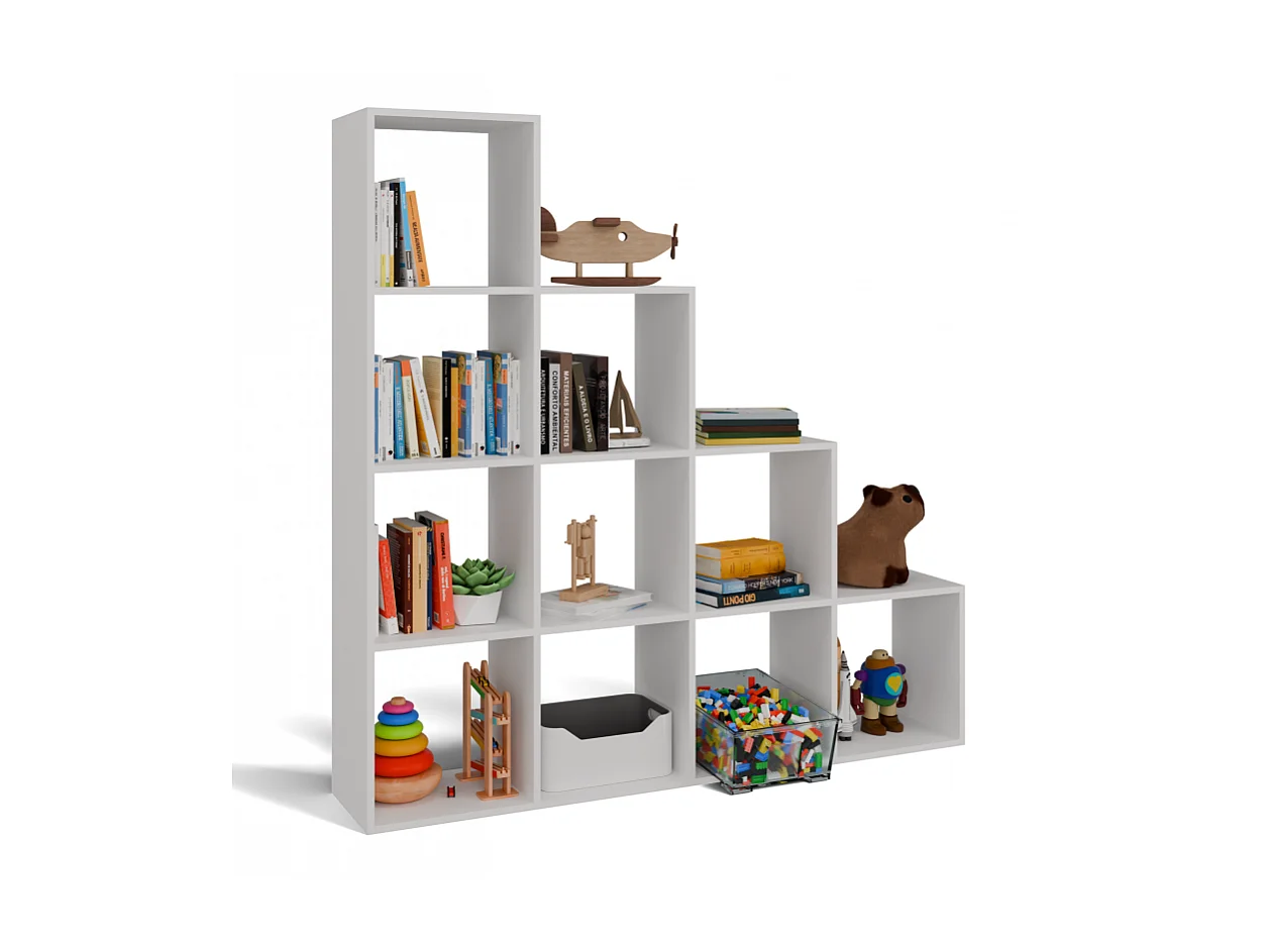 Regał Step 4X4 RS-40 | Biały | 153x30x153 cm | Regal Komorowy