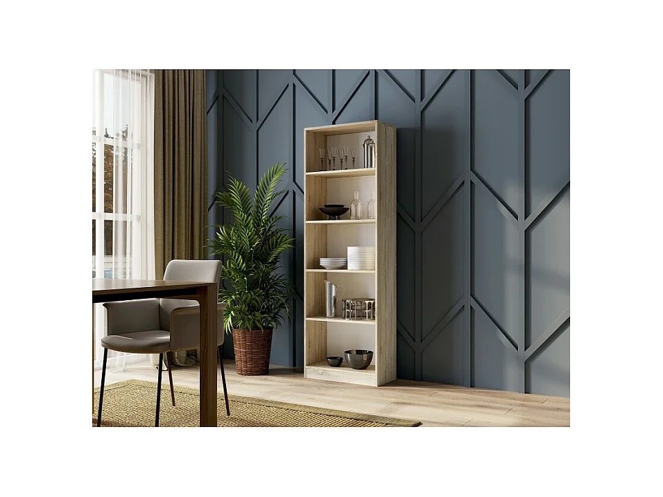 Regał Onyx R60 | Dąb Sonoma  | 60x30x182 cm | Książki Zabawki Segregatory