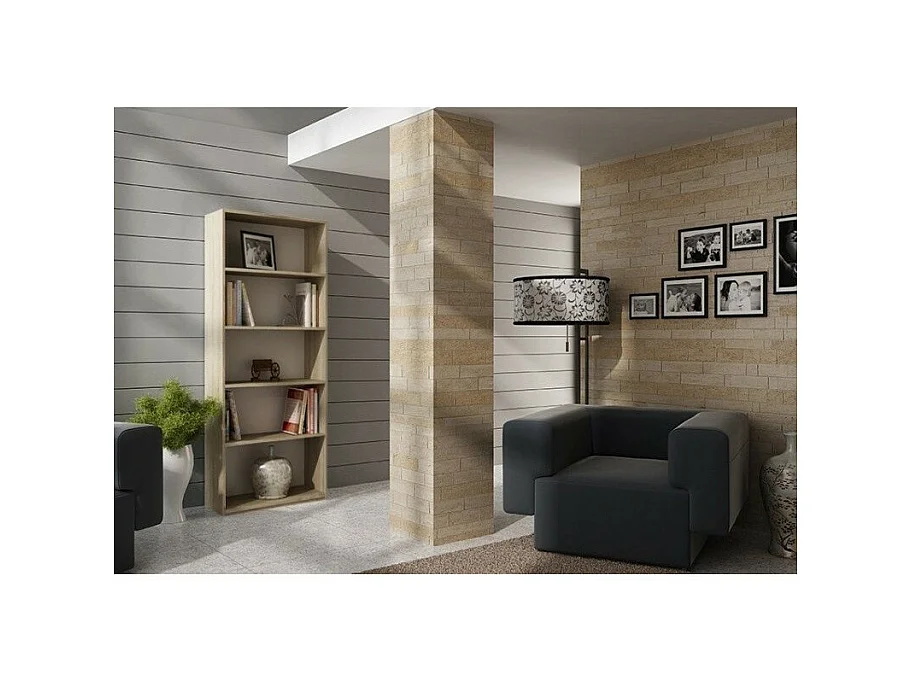 Regał Onyx R60 | Dąb Sonoma  | 60x30x182 cm | Książki Zabawki Segregatory