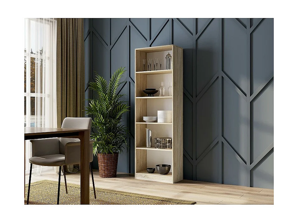 Regał Onyx R60 | Dąb Sonoma  | 60x30x182 cm | Książki Zabawki Segregatory