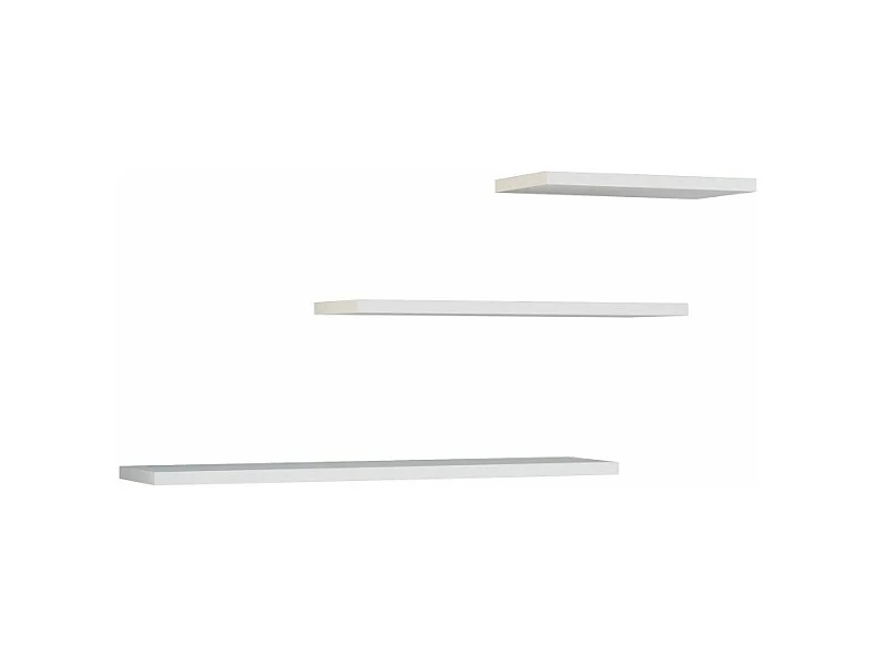 Półki wiszące Tobi 3P |  Białe | 60x15x1.8 | Komplet 3 Półek
