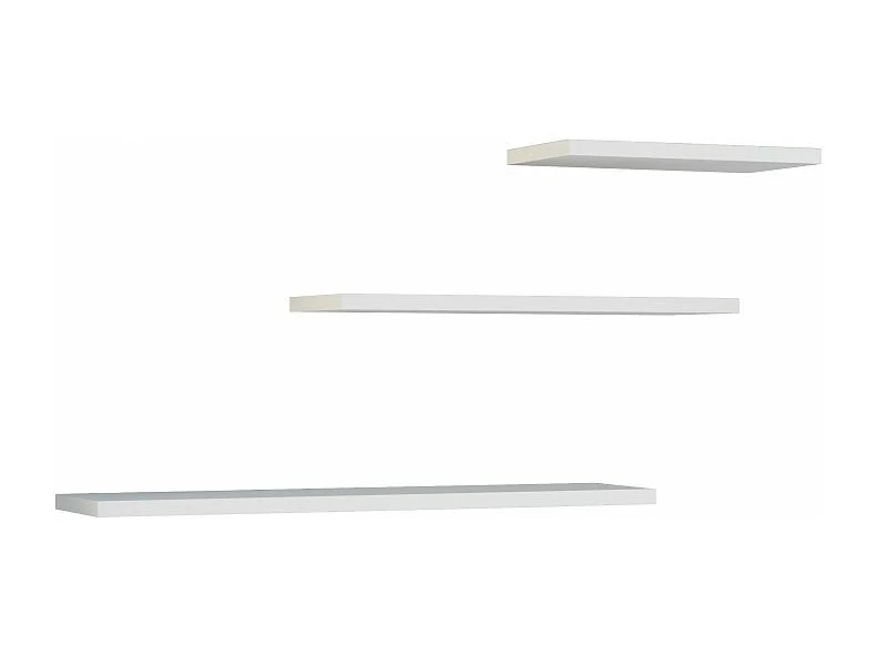 Półki wiszące Tobi 3P |  Białe | 60x15x1.6 | Komplet 3 Półek