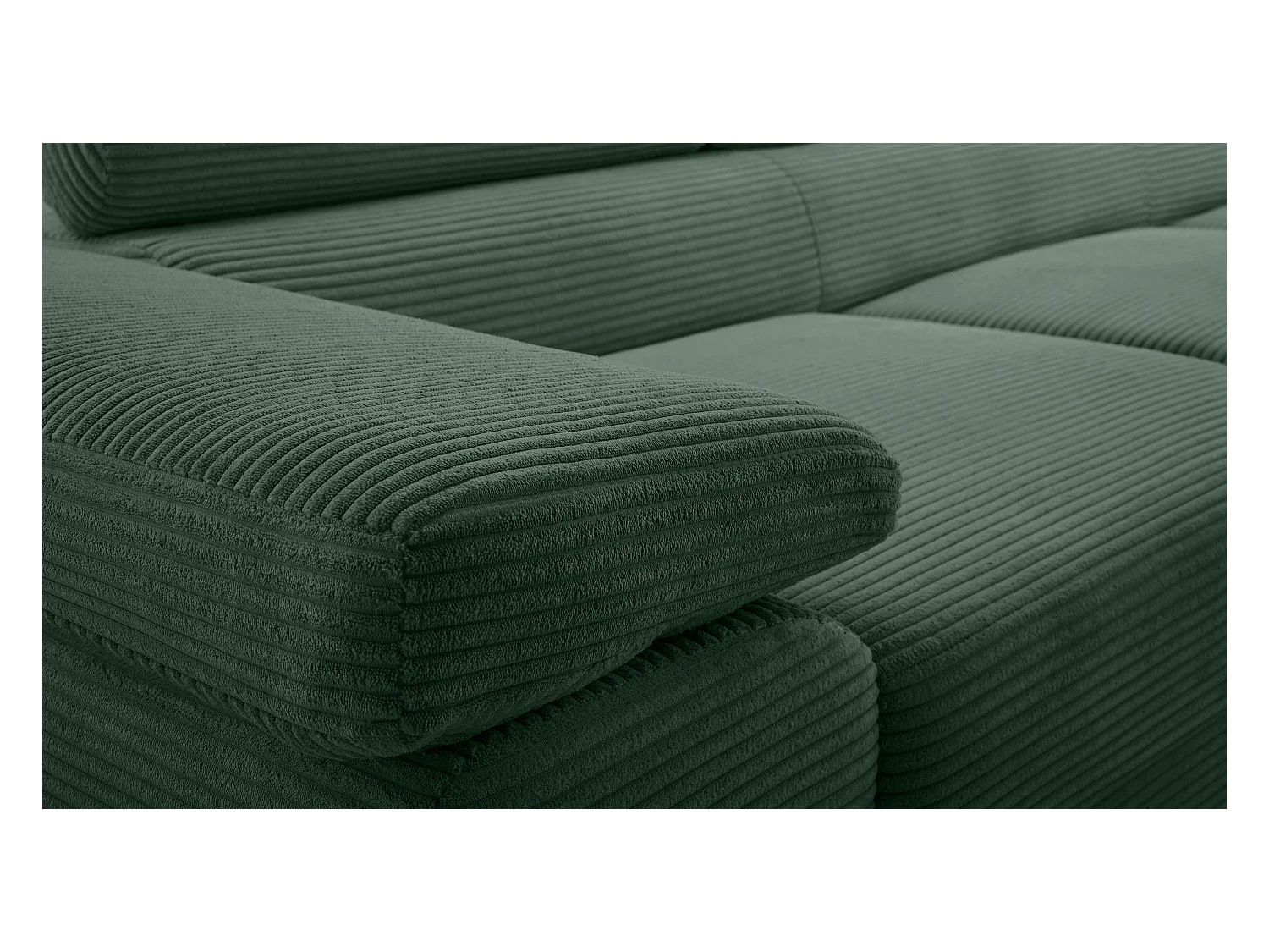 AX LIVING Sofa U Form mit Schlaffunktion Arborio U 352cm in Dunkelgrün