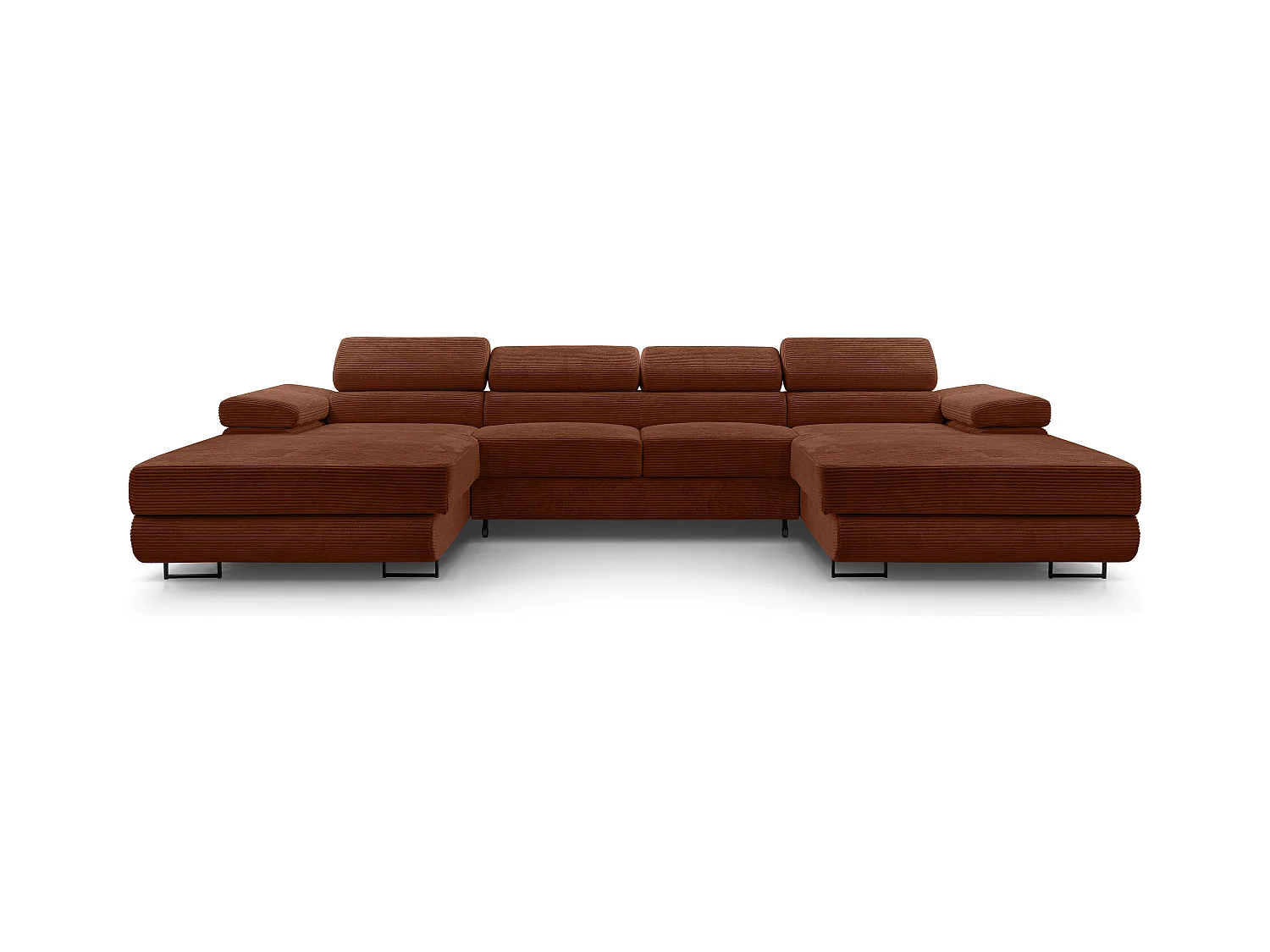 AX LIVING Sofa U Form mit Schlaffunktion Arborio U 352 cm in Ziegelrot