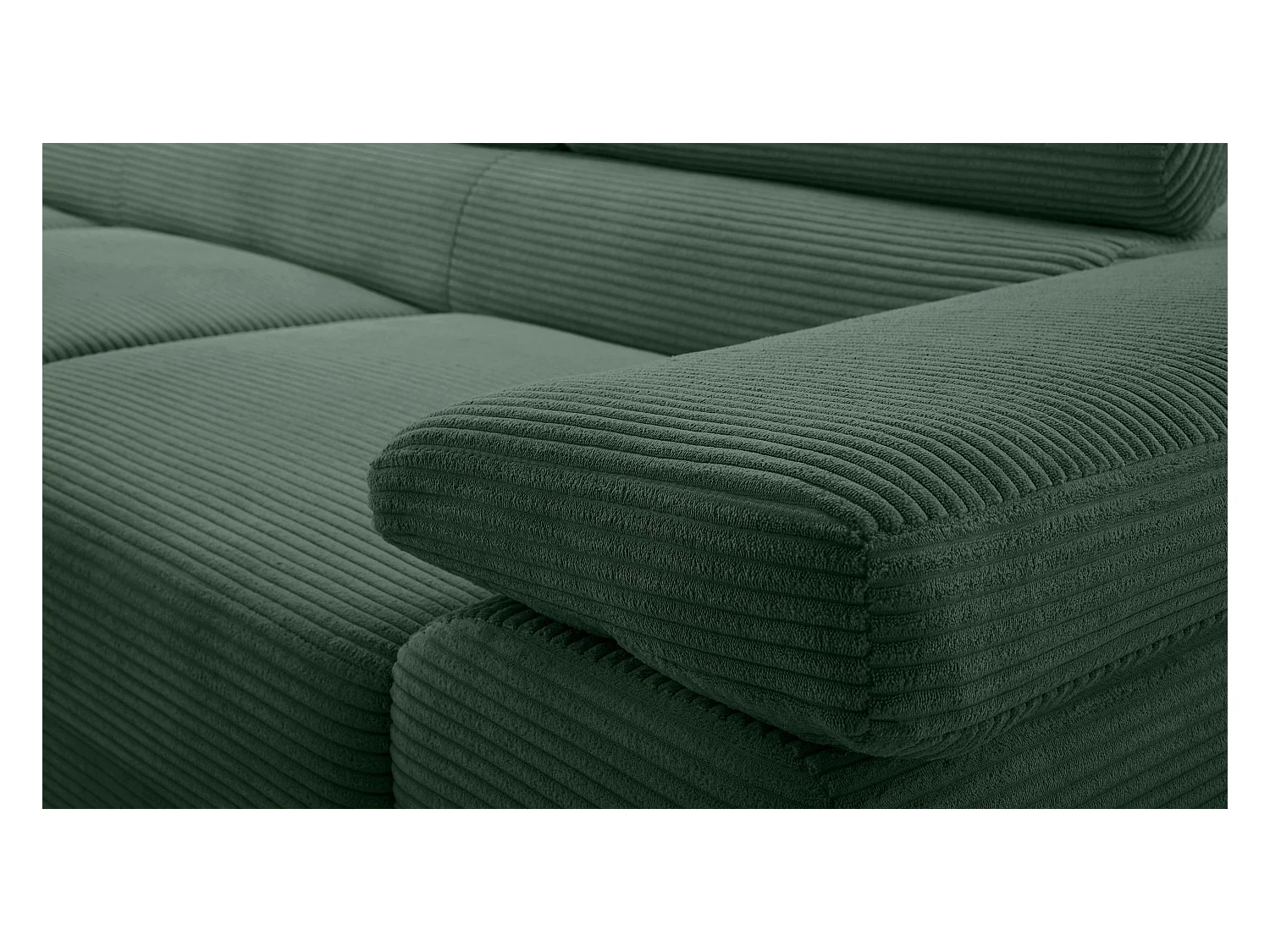 AX LIVING Arborio donkergroene hoekbank – 280 cm met slaapfunctie L