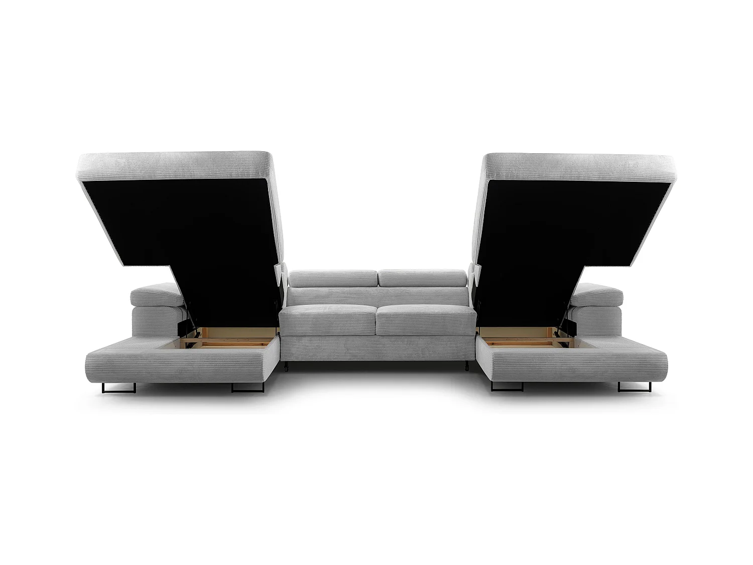 AX LIVING Arborio lichtgrijze hoekbank – 352 cm met slaapfunctie