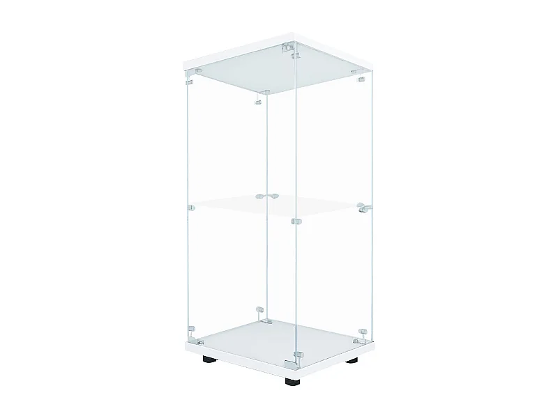 Vitrine en verre double paroi 40*86*36,5 cm, avec serrure antivol et éclairage LED, blanc