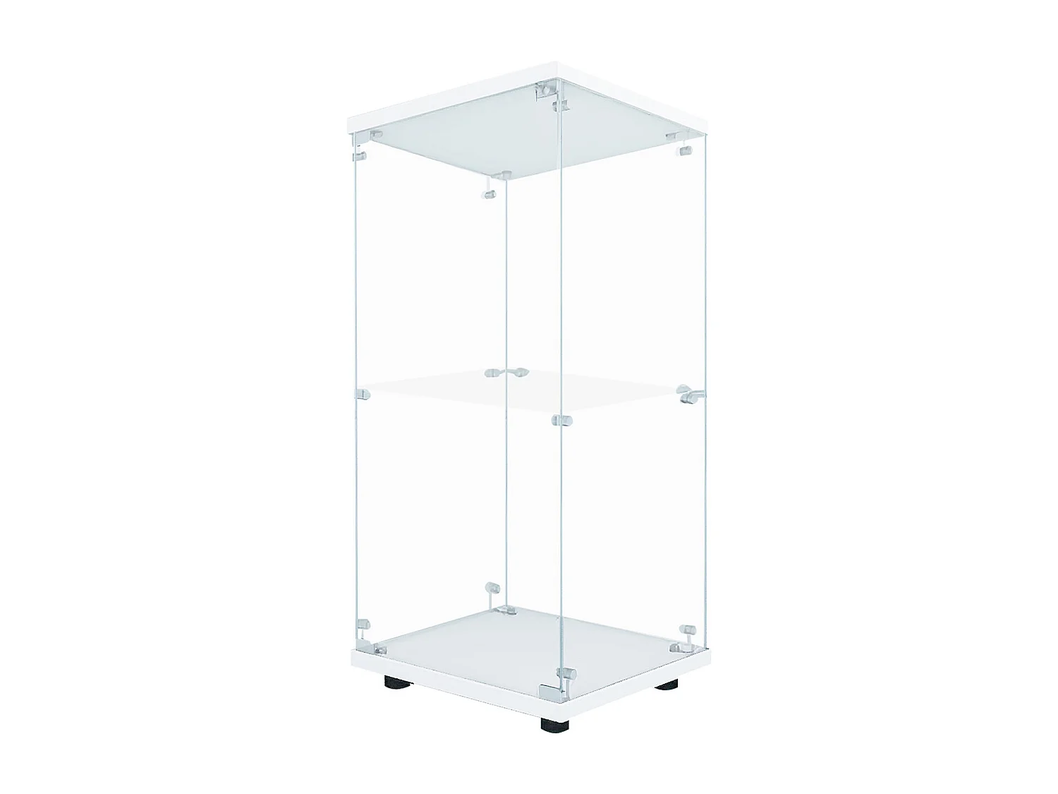 Vitrine de vidro de parede dupla 40*86*36,5 cm, com trava anti-roubo e iluminação LED, branca