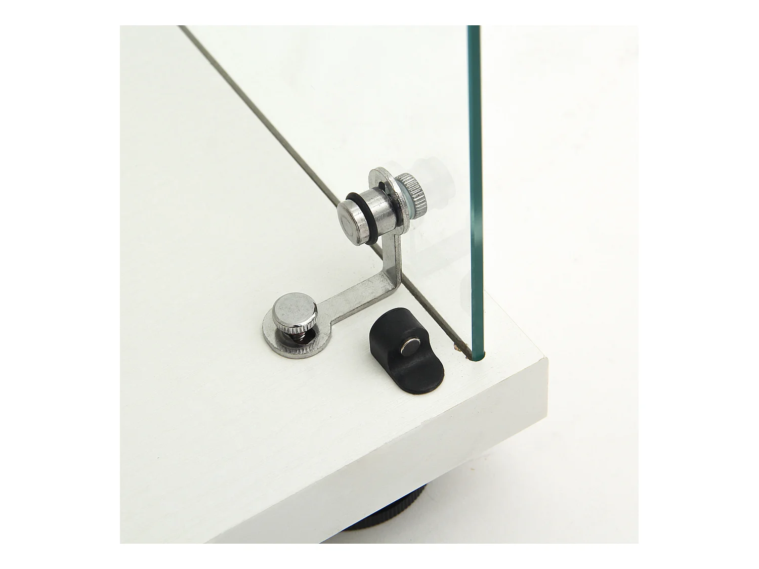 Vitrine de vidro de parede dupla 40*86*36,5 cm, com trava anti-roubo e iluminação LED, branca