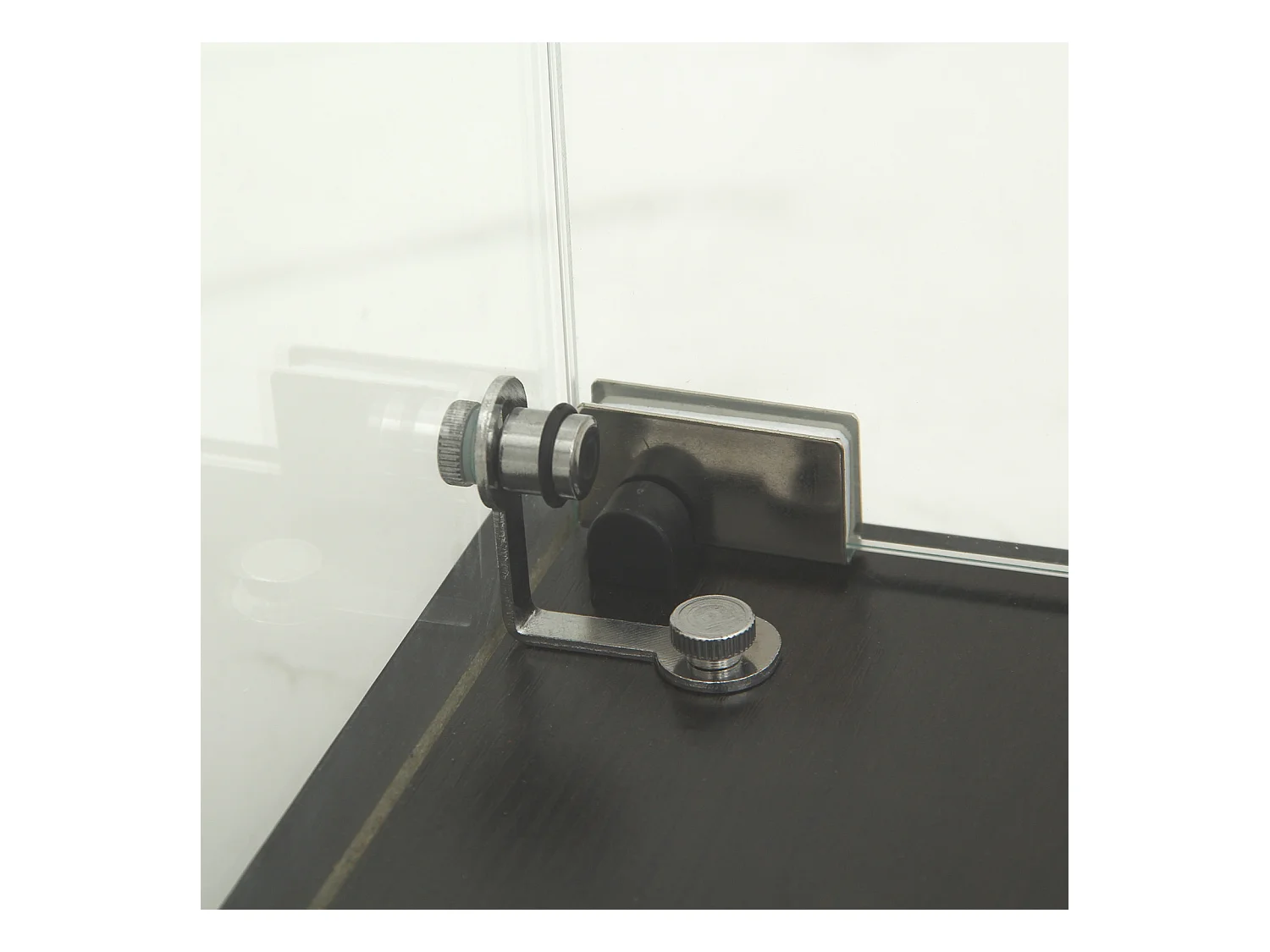 Vitrine en verre double paroi 40*86*36,5 cm, avec serrure antivol et éclairage LED,Noir