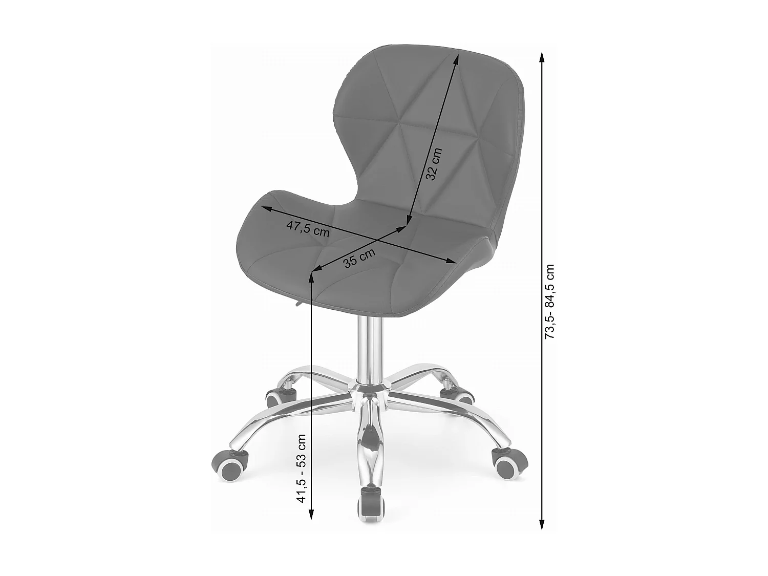 Chaise pivotante en éco-cuir AVOLA - blanc