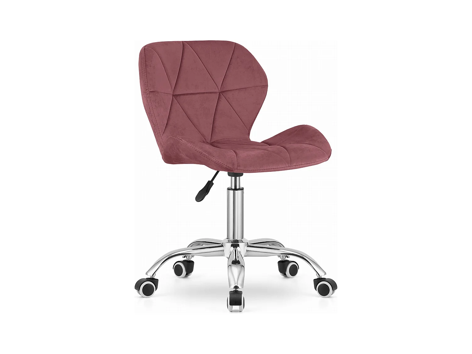 Fauteuil pivotant en velours AVOLA - rose foncé