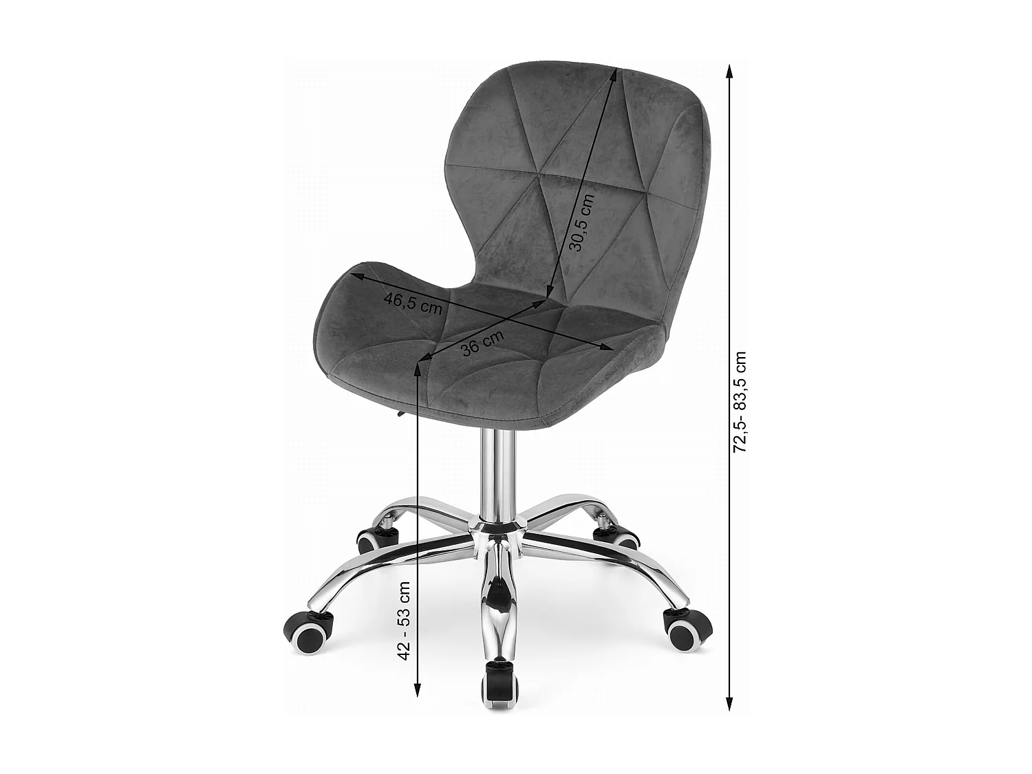 Fauteuil pivotant en velours AVOLA - rose foncé