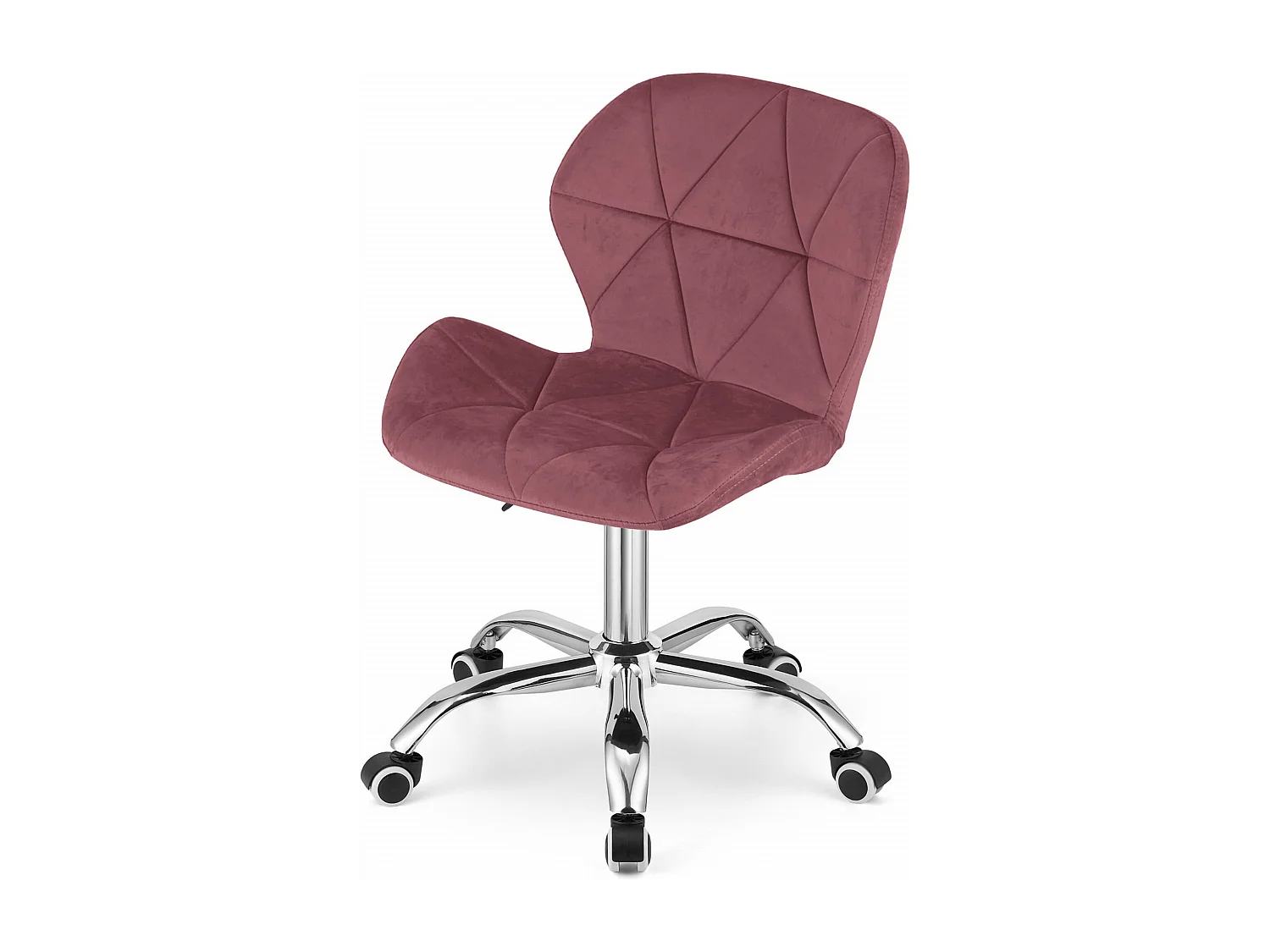 Fauteuil pivotant en velours AVOLA - rose foncé