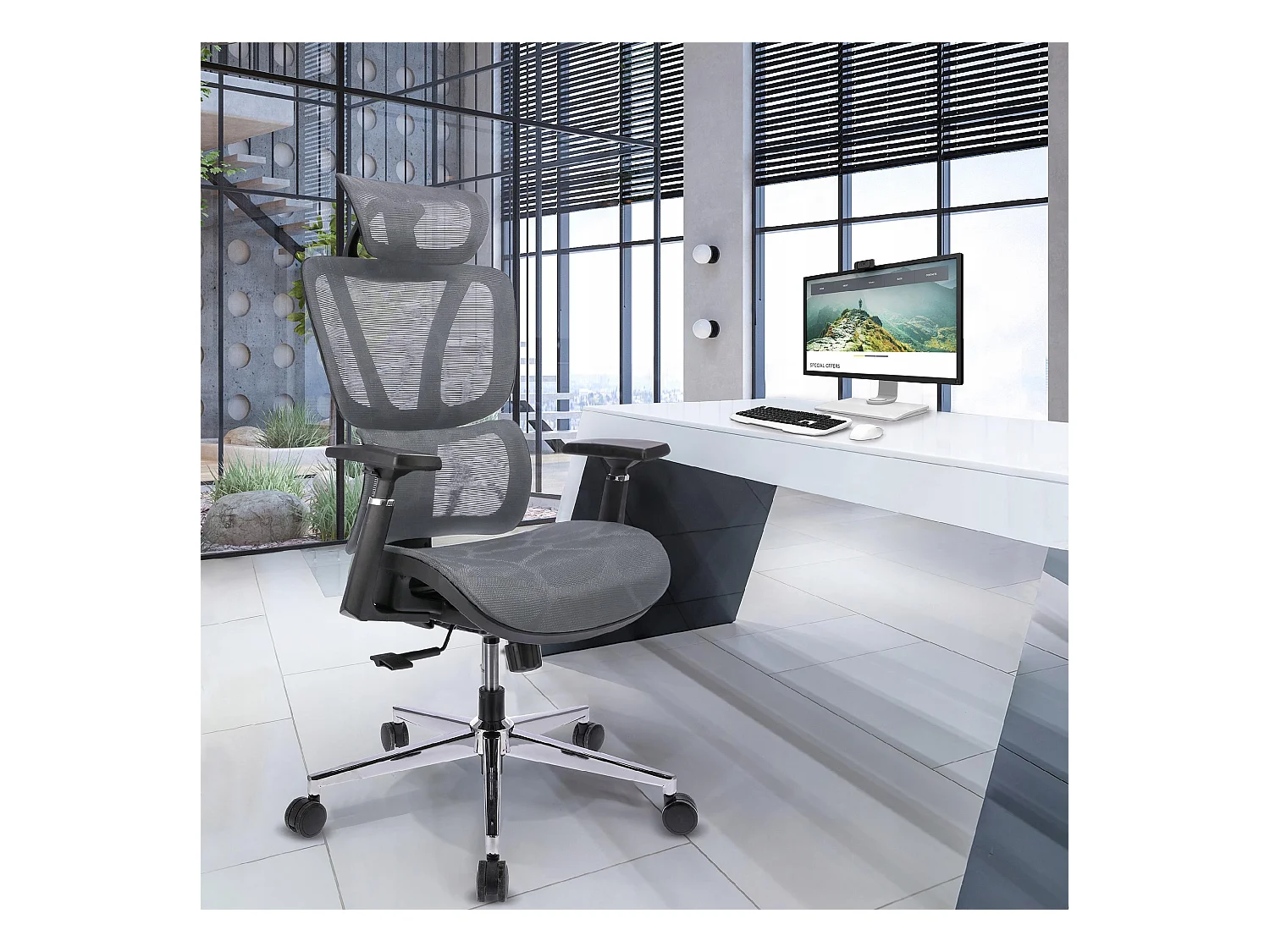 Fauteuil NEOVA gris chaise