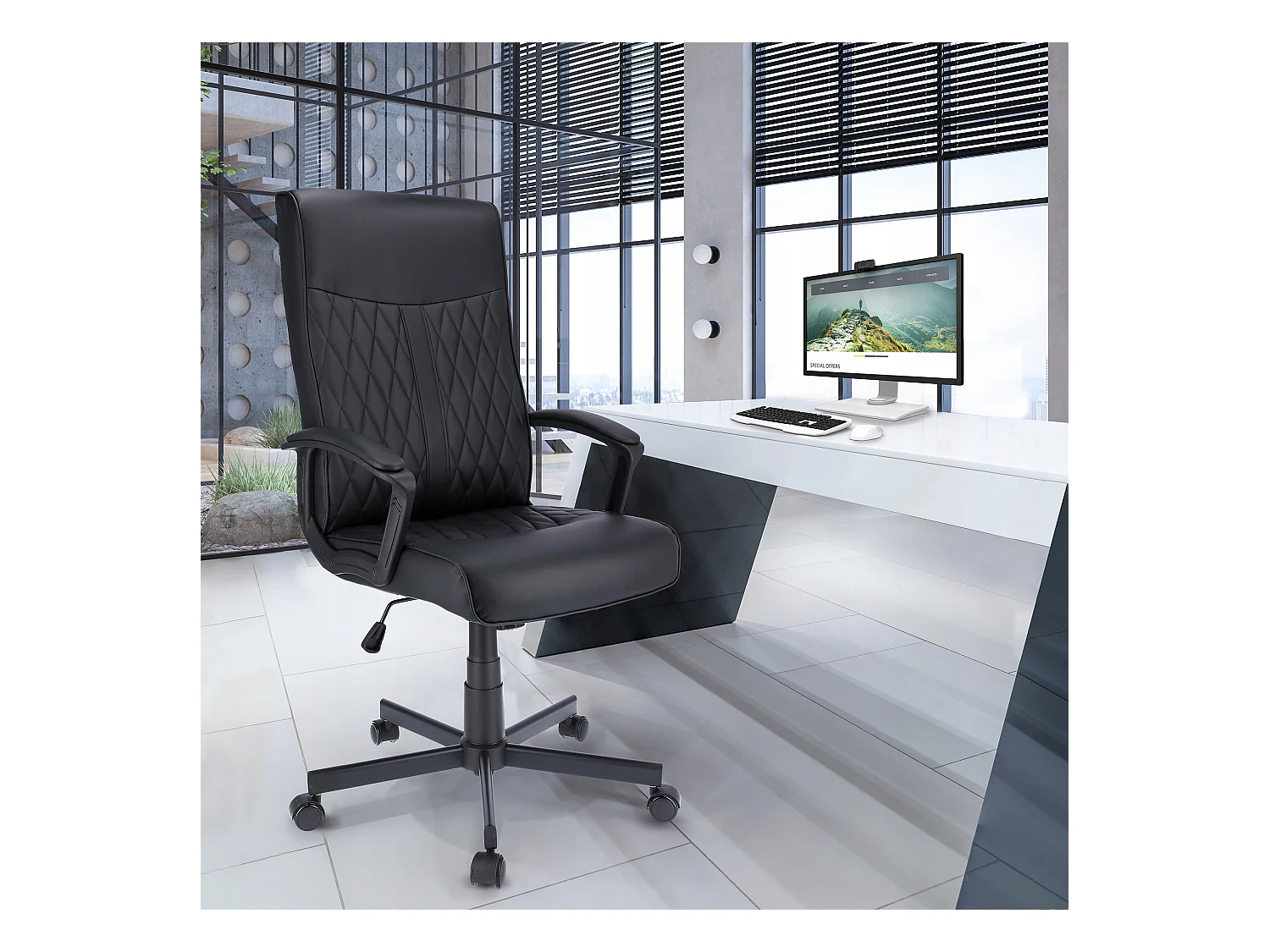 Fauteuil COMFORT en cuir écologique noir