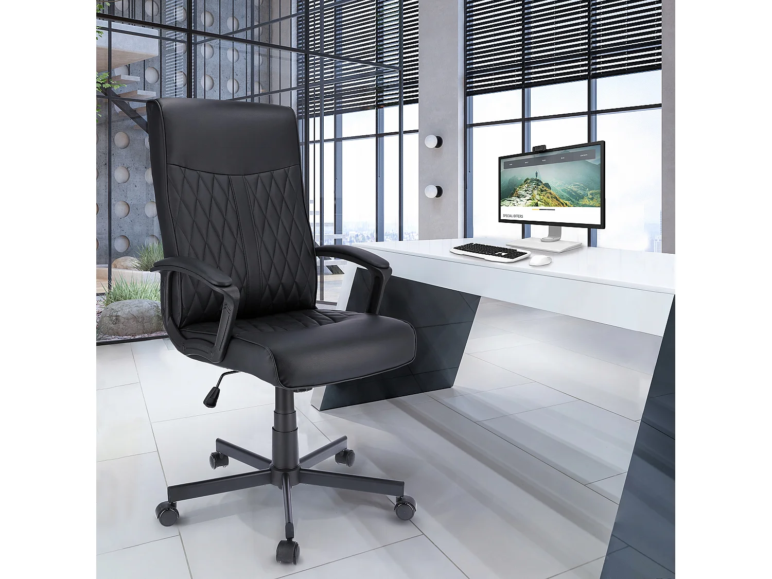 Fauteuil COMFORT en cuir écologique noir