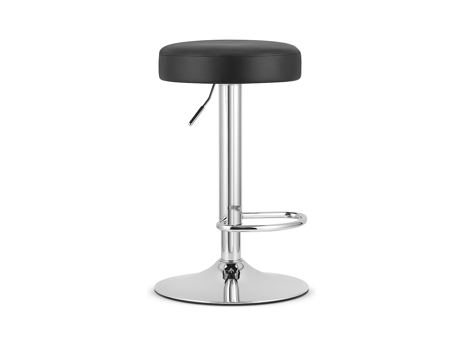 Tabouret ROJST - éco-cuir noir / base chromée