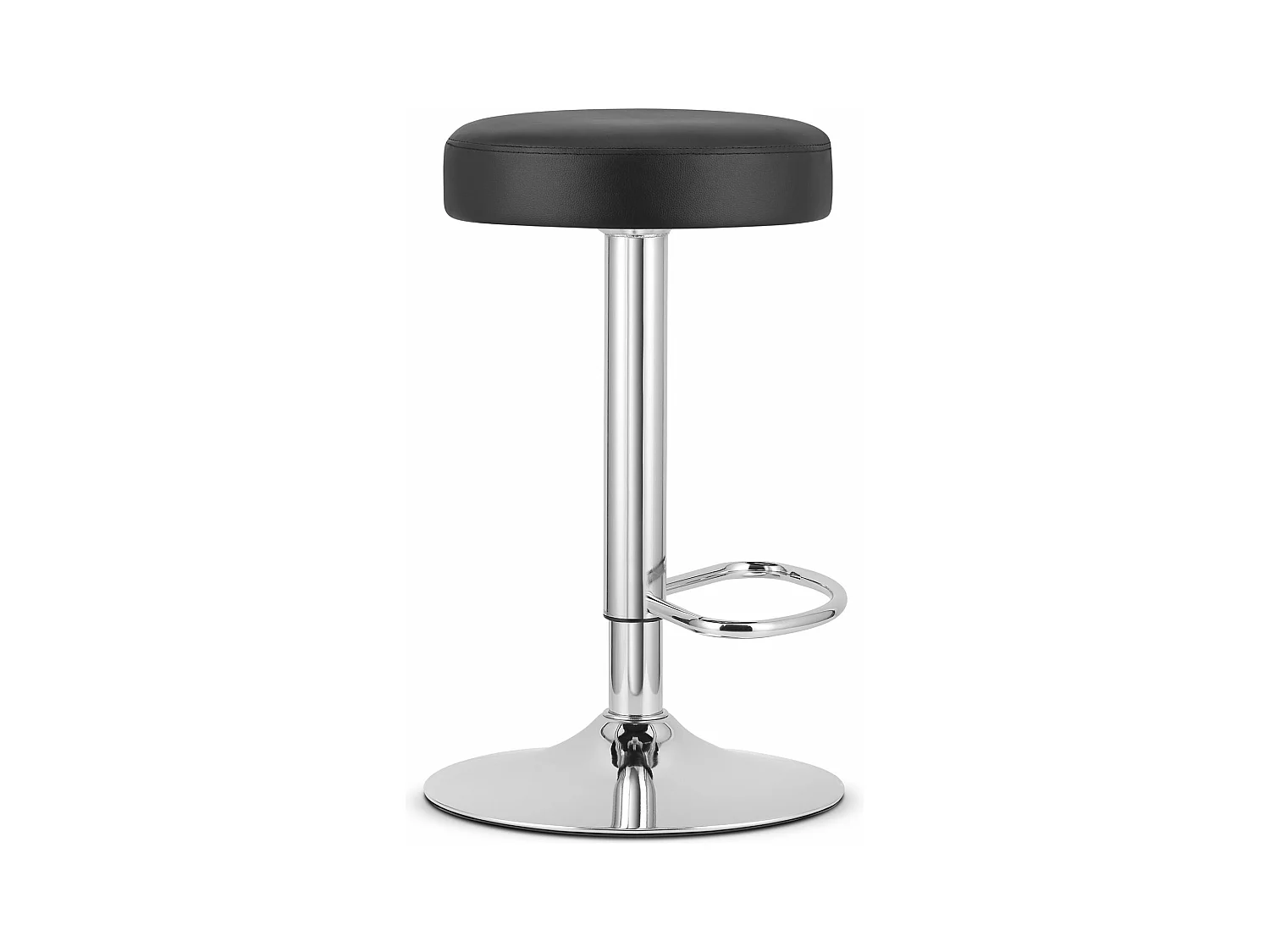 Tabouret ROJST - éco-cuir noir / base chromée