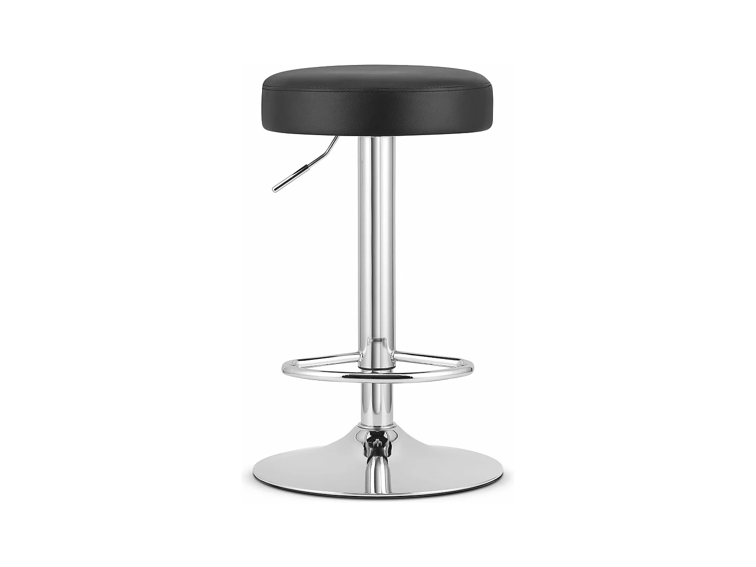 Tabouret ROJST - éco-cuir noir / base chromée