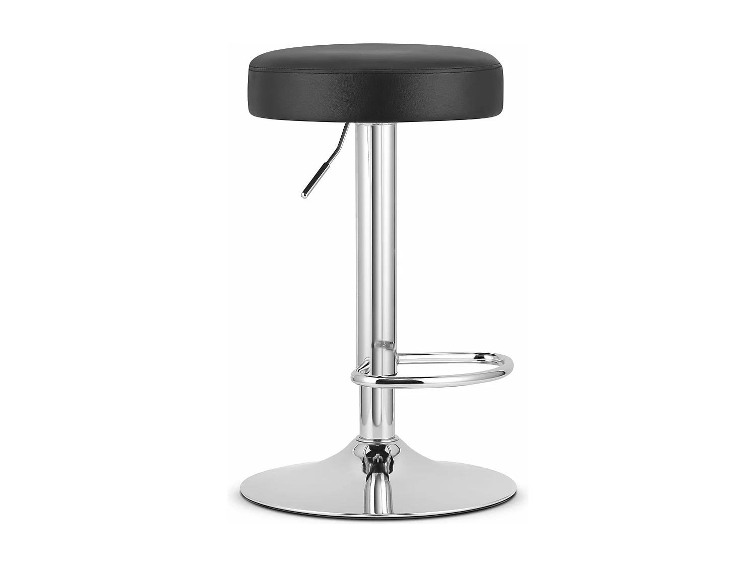 Tabouret ROJST - éco-cuir noir / base chromée
