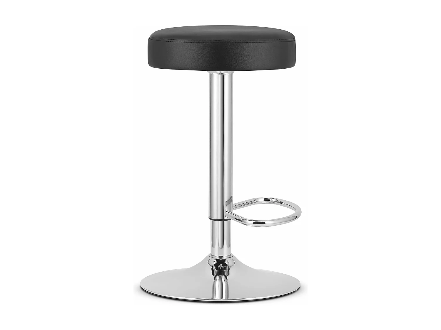 Tabouret ROJST - éco-cuir noir / base chromée