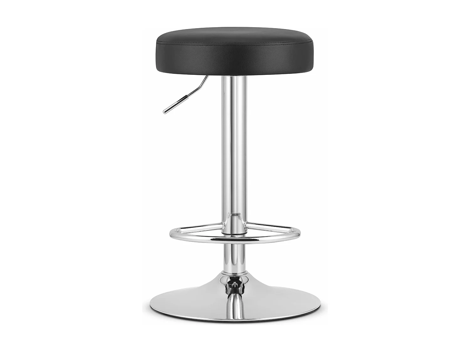 Tabouret ROJST - éco-cuir noir / base chromée