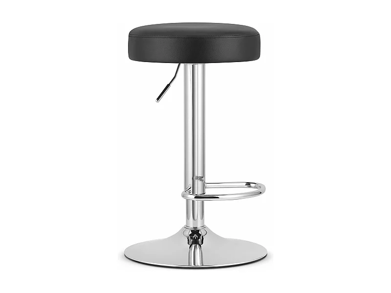 Tabouret ROJST - éco-cuir noir / base chromée