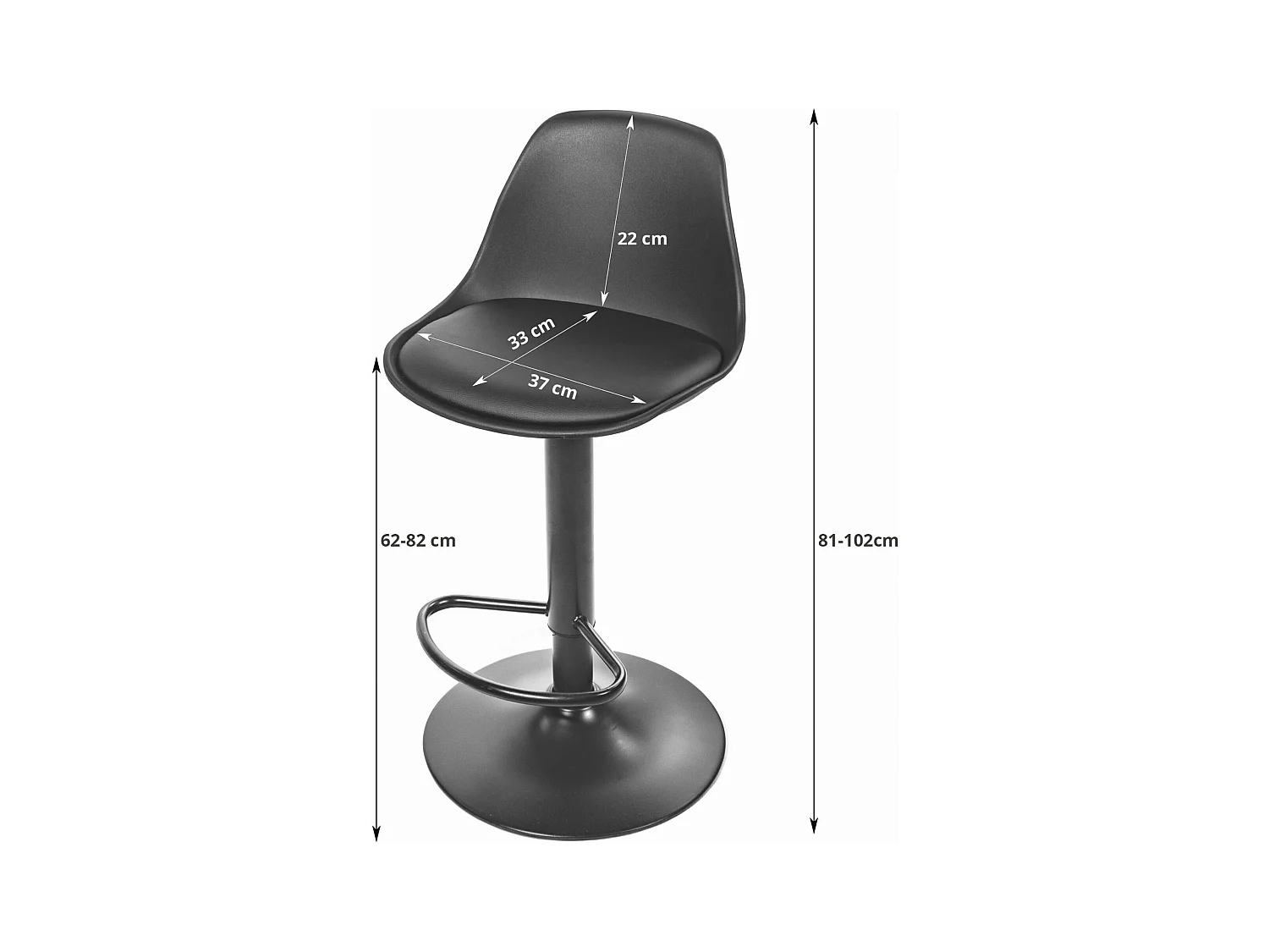 Tabouret HOGA - noir / base noire