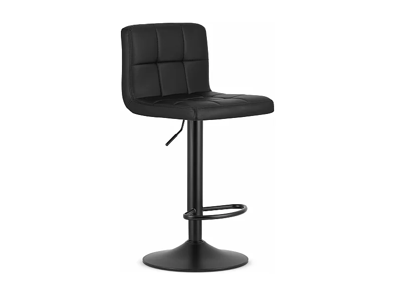 Tabouret PROT - éco-cuir noir / base noire