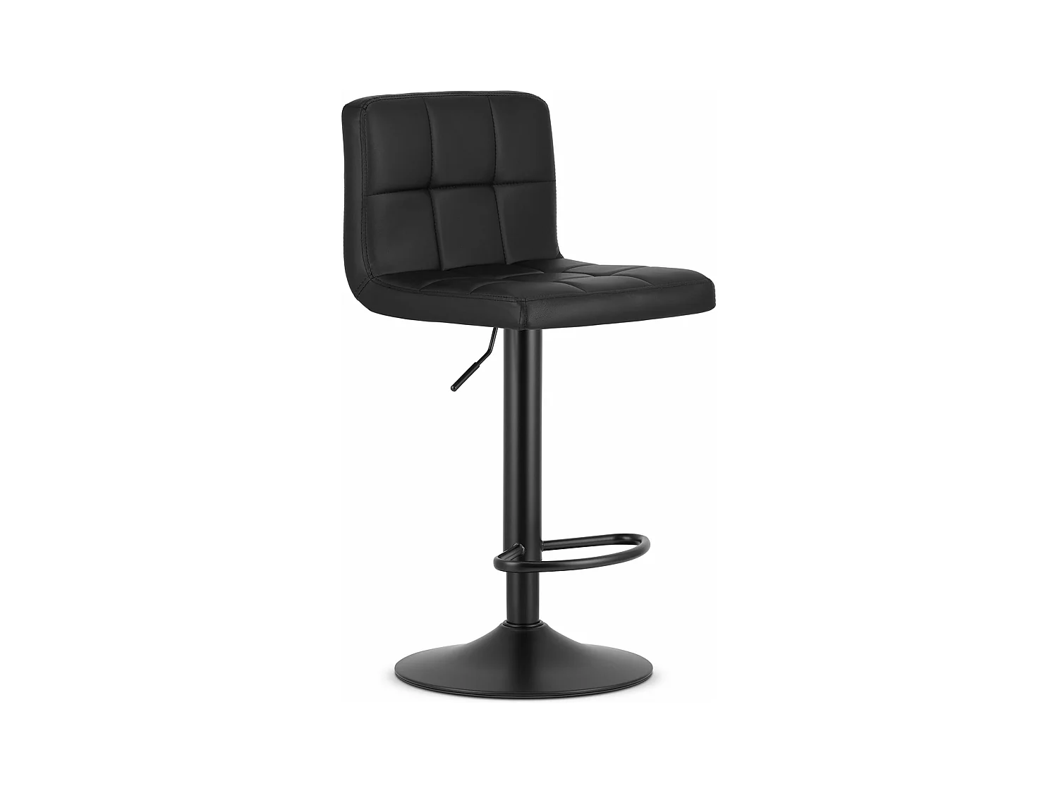 Tabouret PROT - éco-cuir noir / base noire