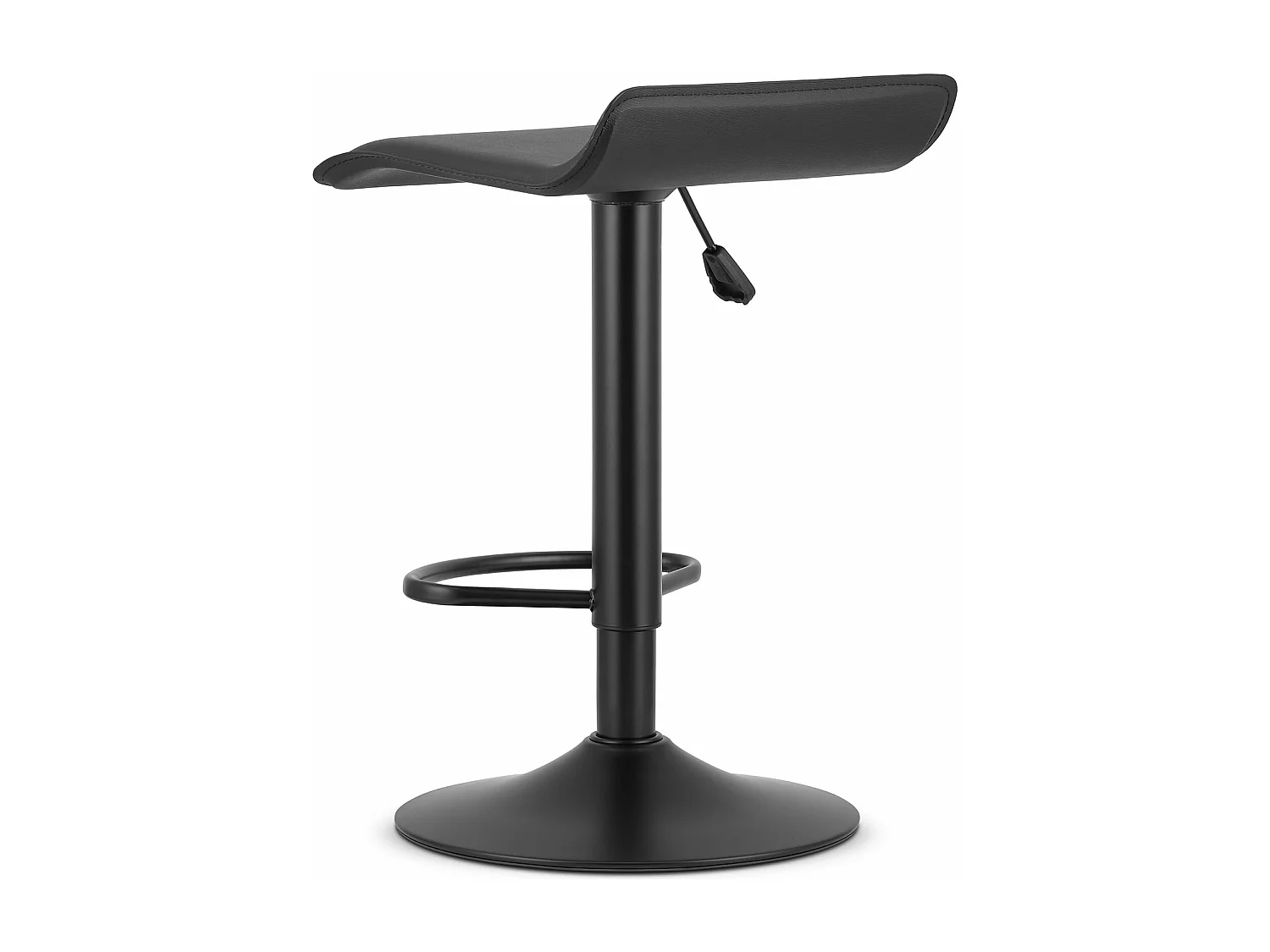 Tabouret FORT - éco-cuir noir / base noire
