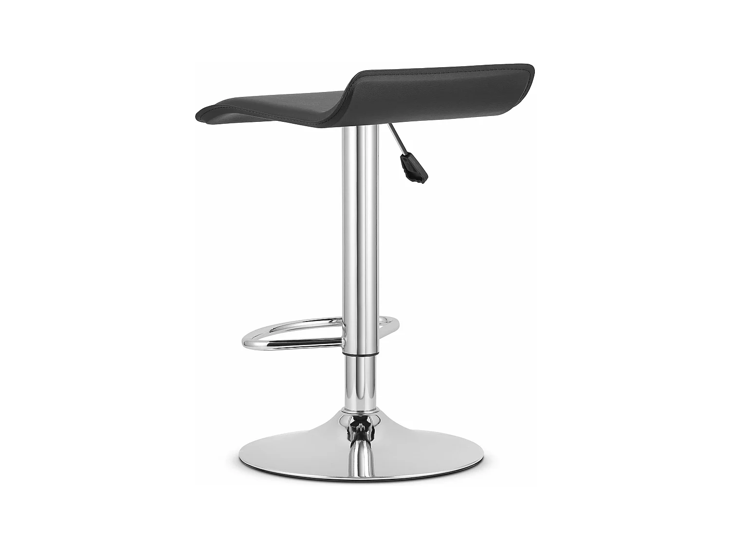 Tabouret FORT - éco-cuir noir / base chromée