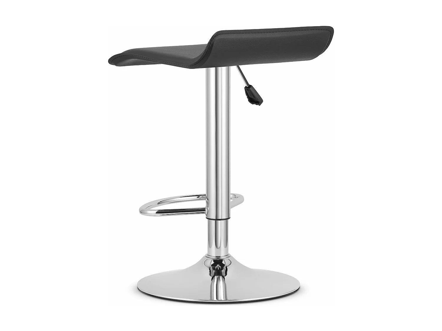 Tabouret FORT - éco-cuir noir / base chromée