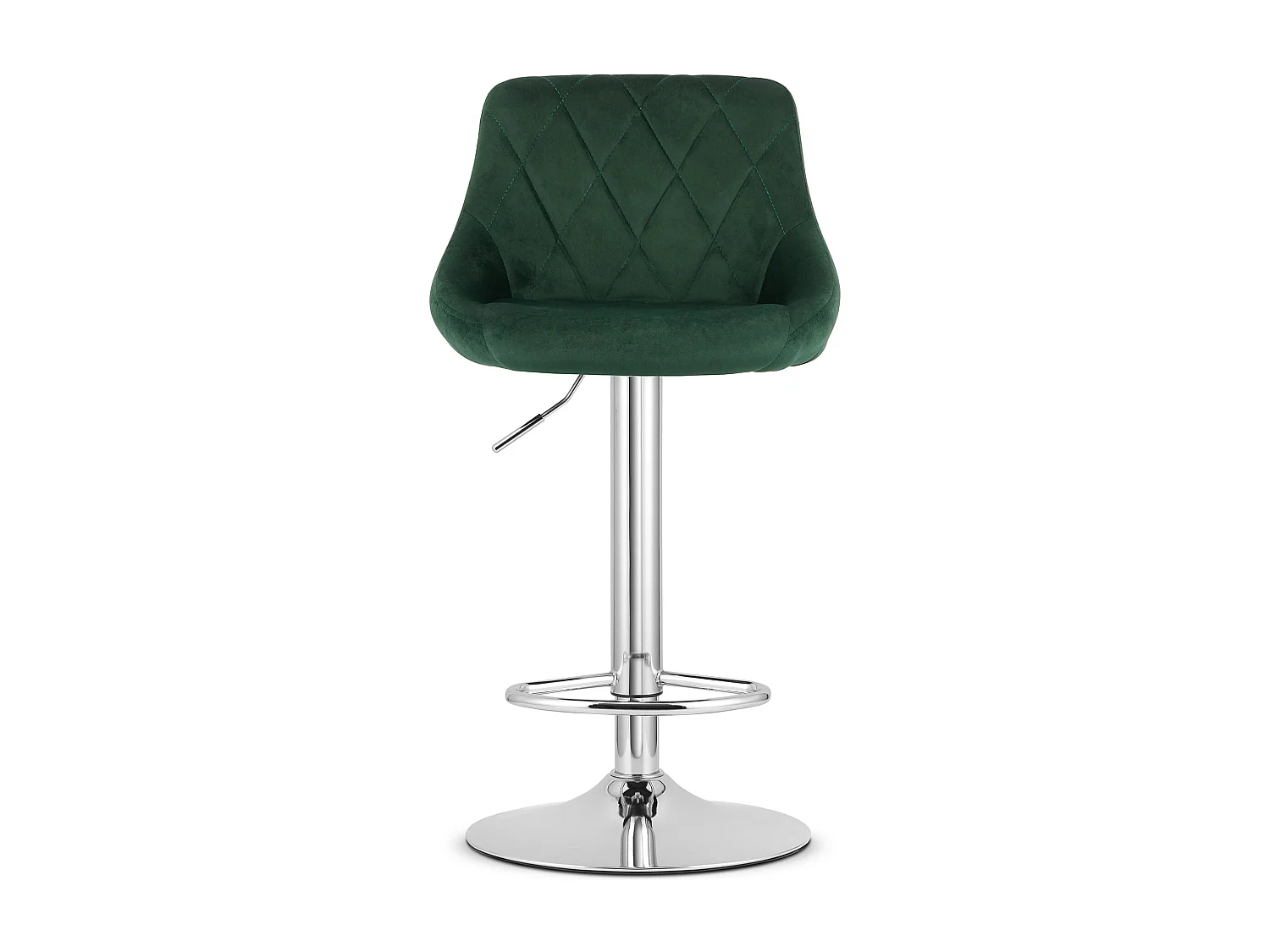 Tabouret KAST - velours vert / base chromée