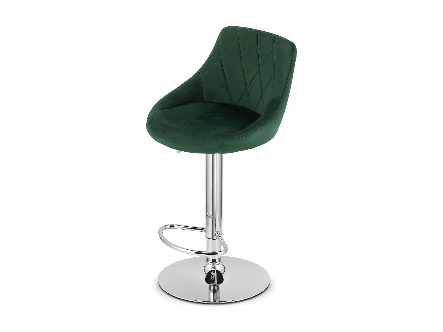 Tabouret KAST - velours vert / base chromée