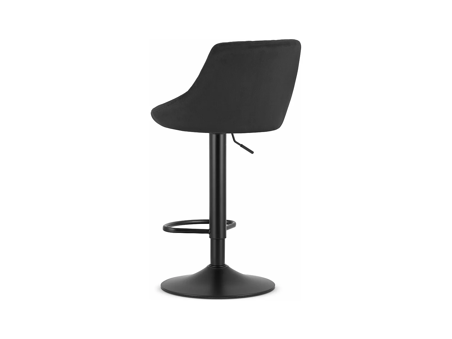 Tabouret KAST - velours noir / base noire
