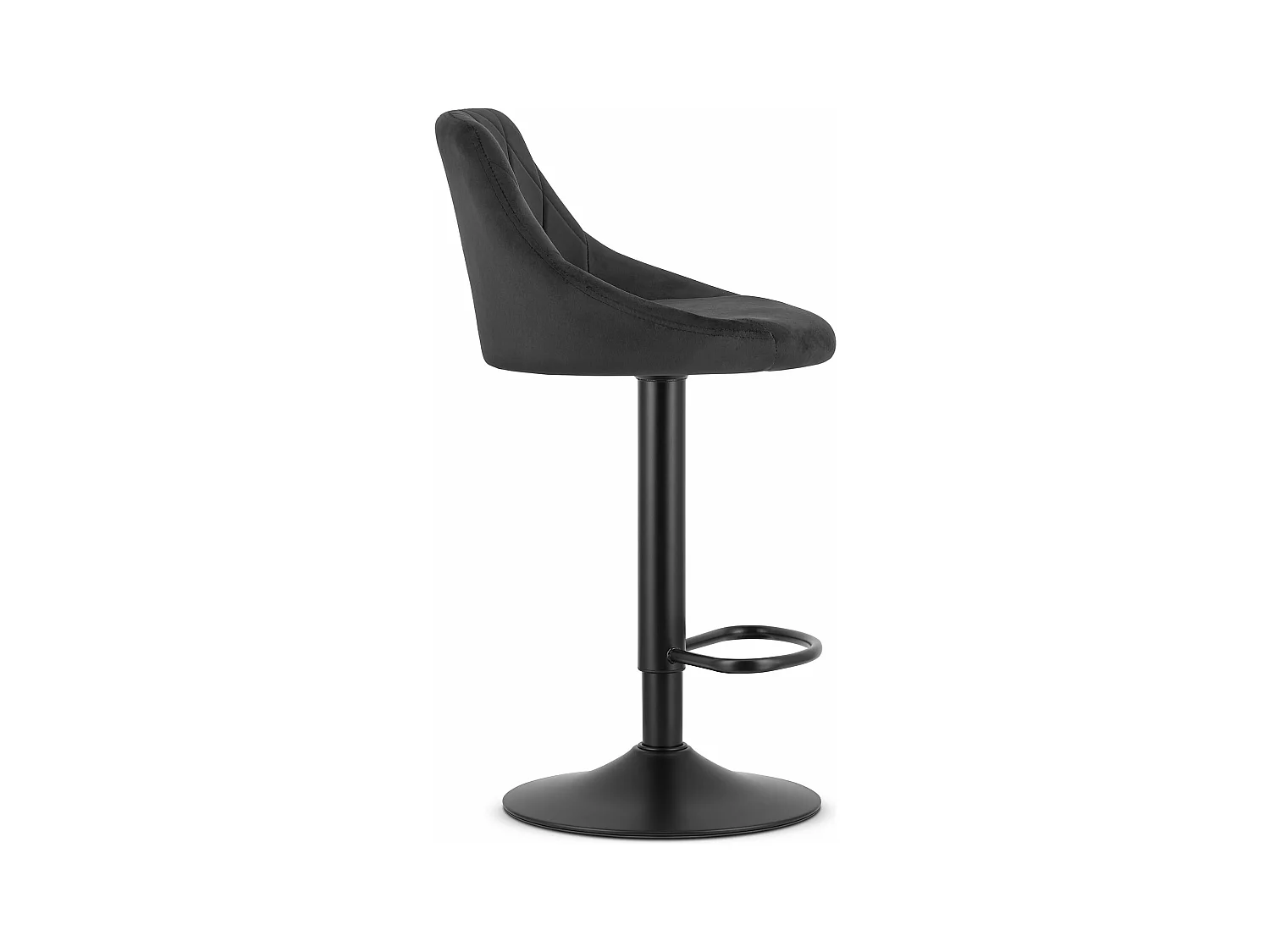 Tabouret KAST - velours noir / base noire