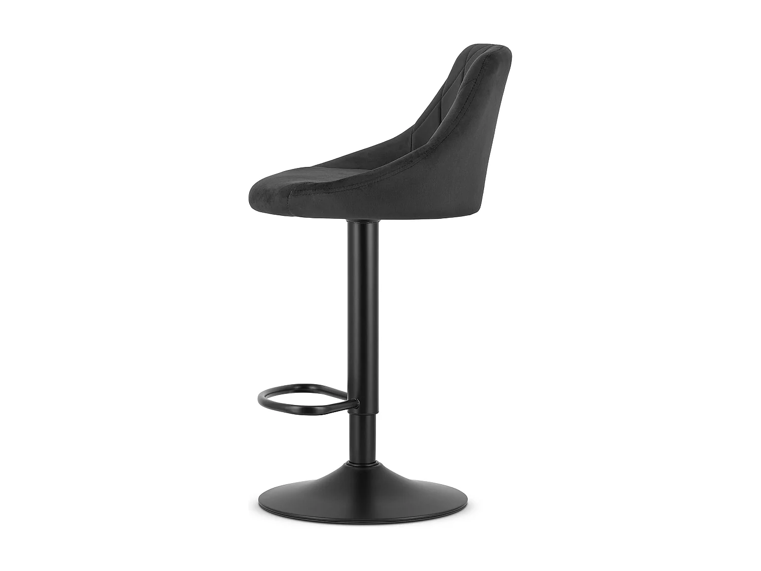Tabouret KAST - velours noir / base noire
